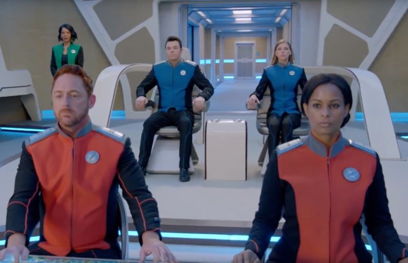 The crew of the USS Orville stands ready for new adventures in season 2 of <em>The Orville</em>.
