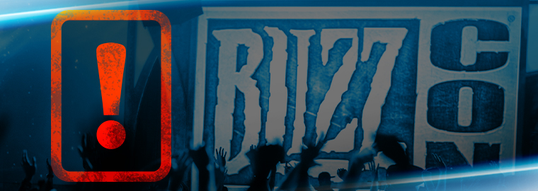 This image of an exclamation-mark warning next to a BlizzCon logo was uploaded by Blizzard Entertainment itself, not us.