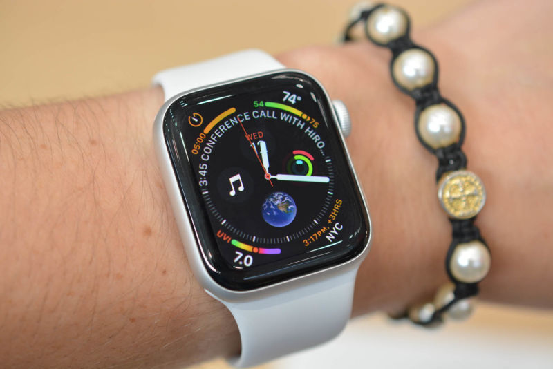 The Apple Watch Series 4 on a wrist.