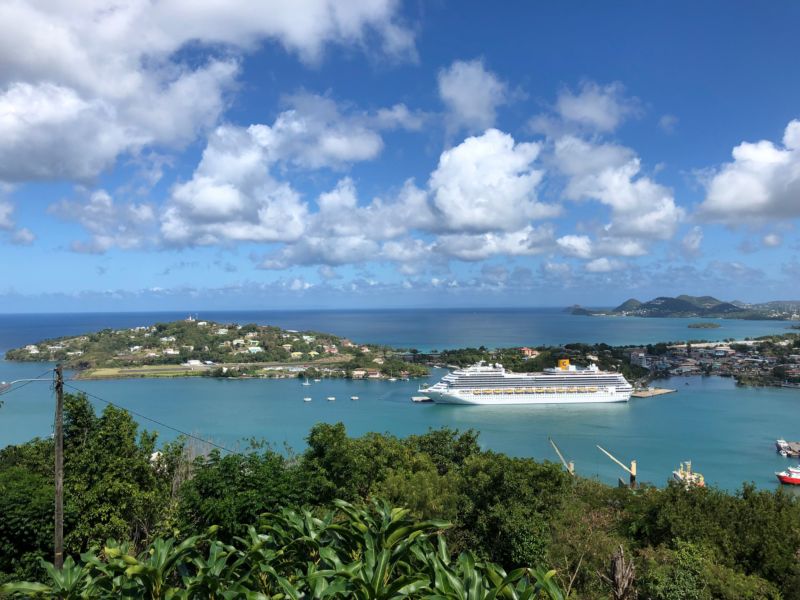 A cruise ship in Castries Port, Saint Lucia on February 6, 2019.