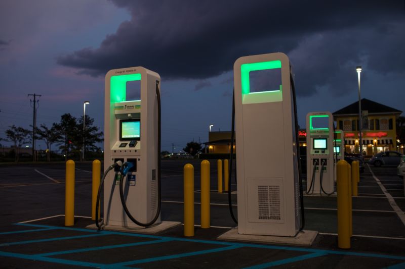 An Electrify America charging station.