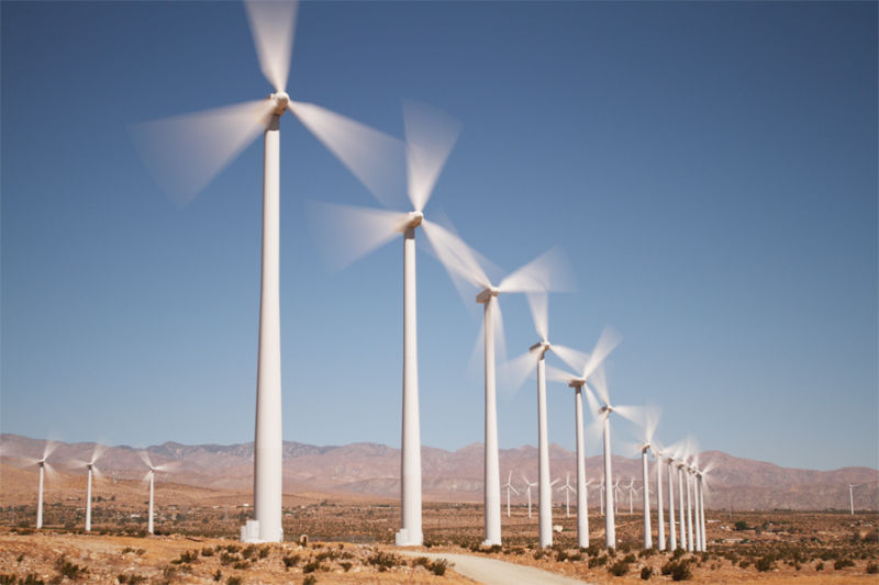 Wind turbines near Palm Springs, Calif.