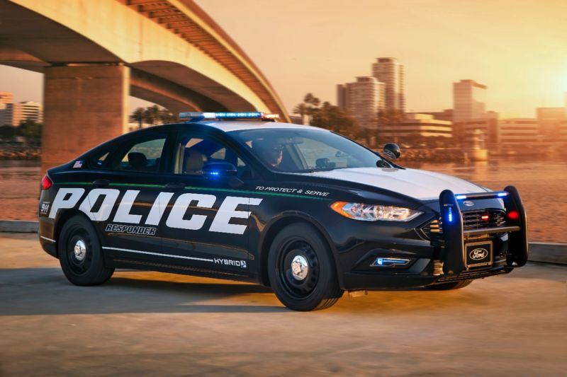 The most recent graduate from Ford's police academy, the Police Responder Hybrid Sedan.