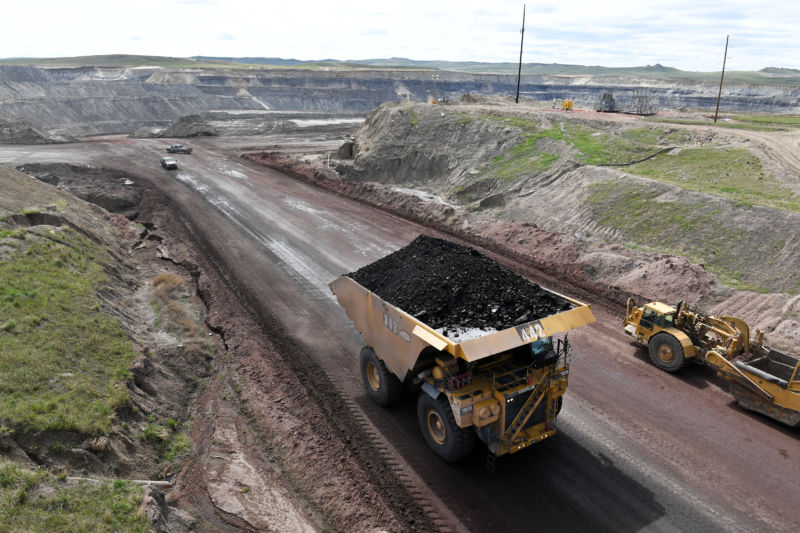 Coal truck at a mine.