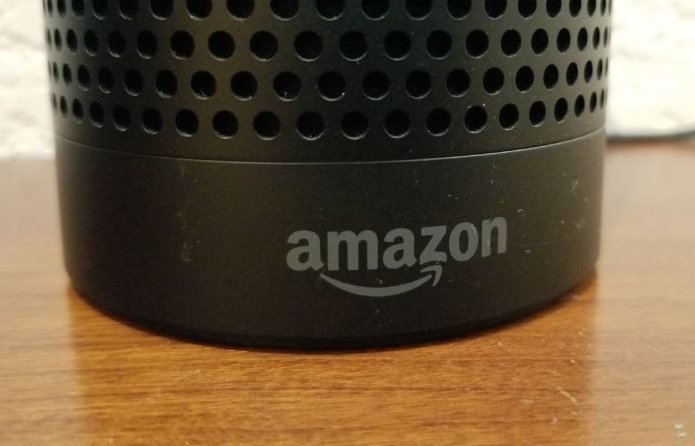 An Amazon Echo smart speaker.