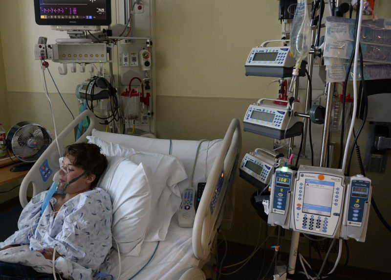 13-year-old boy recovering in a Denver hospital from a suspected case of human enterovirus 68 during a 2014 outbreak.