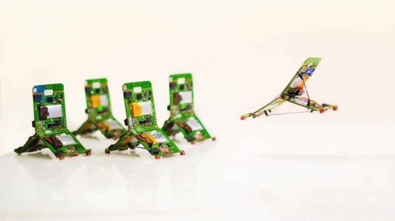 Image of trefoil-shaped electronics.